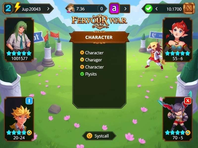 Fervor War Glorious Duel character selection screen